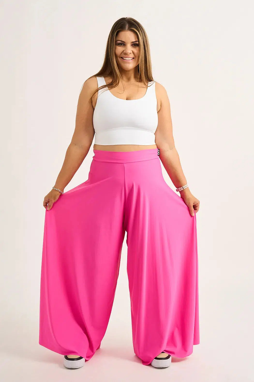 Candy Pink Silky - Palazzo Pant-9358328329473-Activewear-Exoticathletica