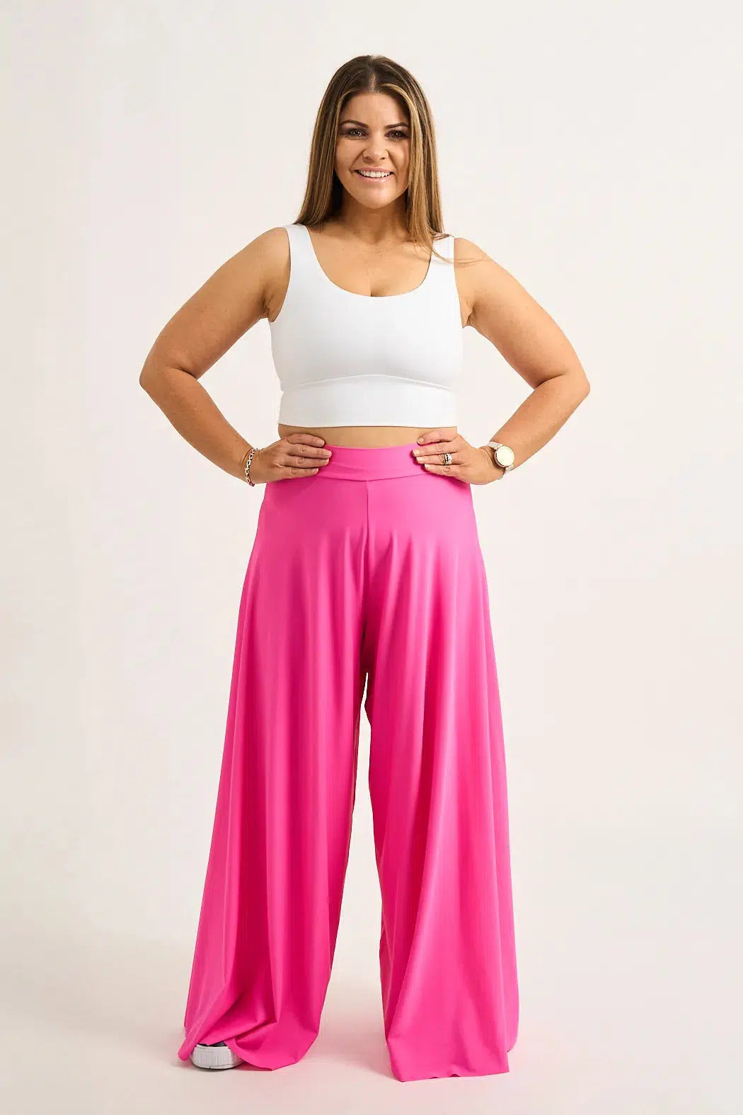 Candy Pink Silky - Palazzo Pant-Activewear-Exoticathletica