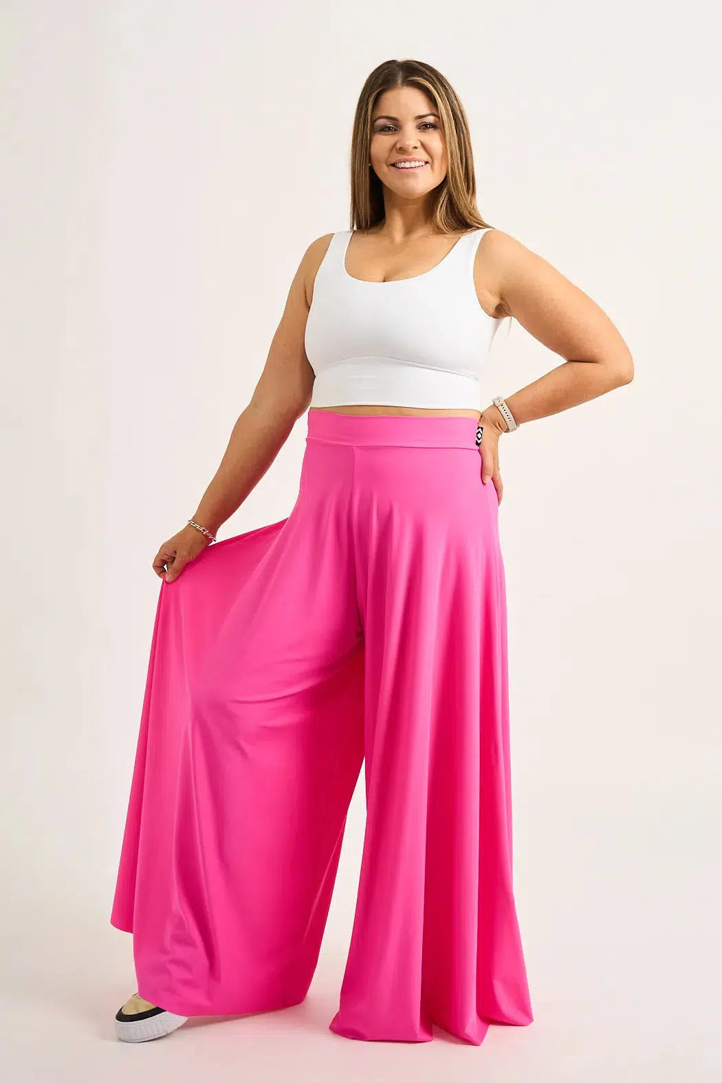 Candy Pink Silky - Palazzo Pant-Activewear-Exoticathletica