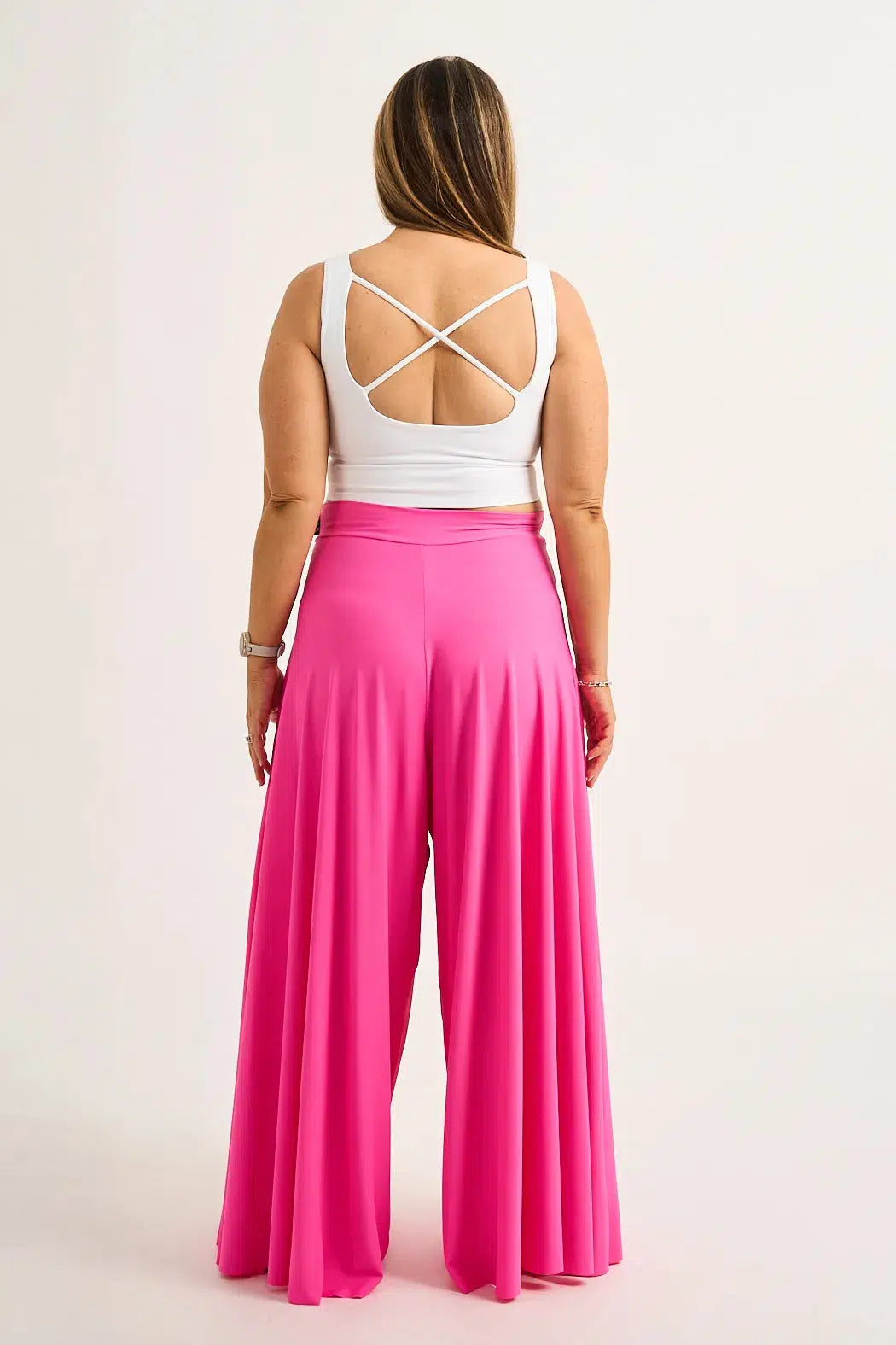 Candy Pink Silky - Palazzo Pant-Activewear-Exoticathletica