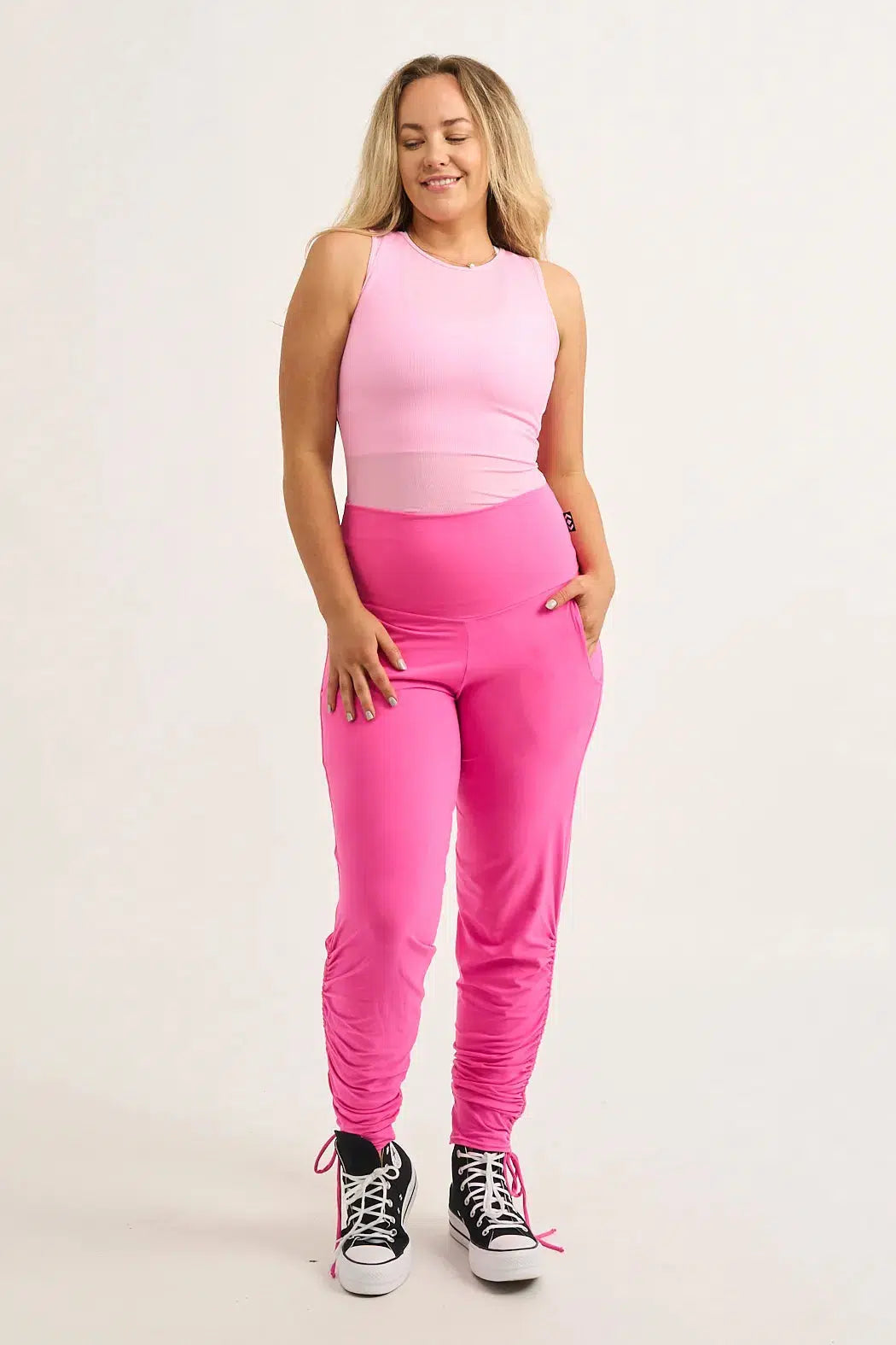 Candy Pink Soft To Touch - Jogger Long Tie Sided W/ Pockets-9358328328278-Activewear-Exoticathletica