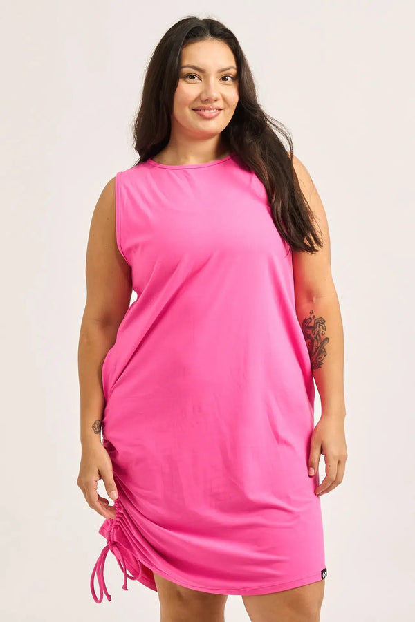 Candy Pink Soft To Touch - Lazy Girl Dress Tank-Activewear-Exoticathletica