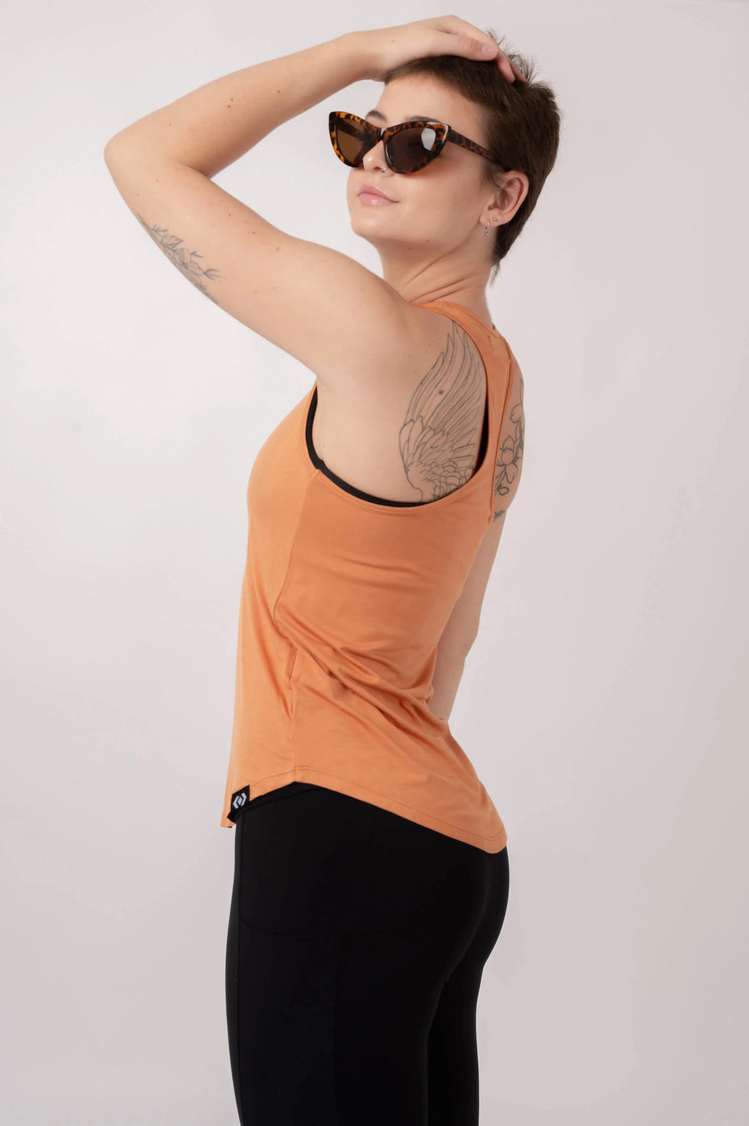 Caramel Slinky To Touch - Racer Back Tank Top-Activewear-Exoticathletica