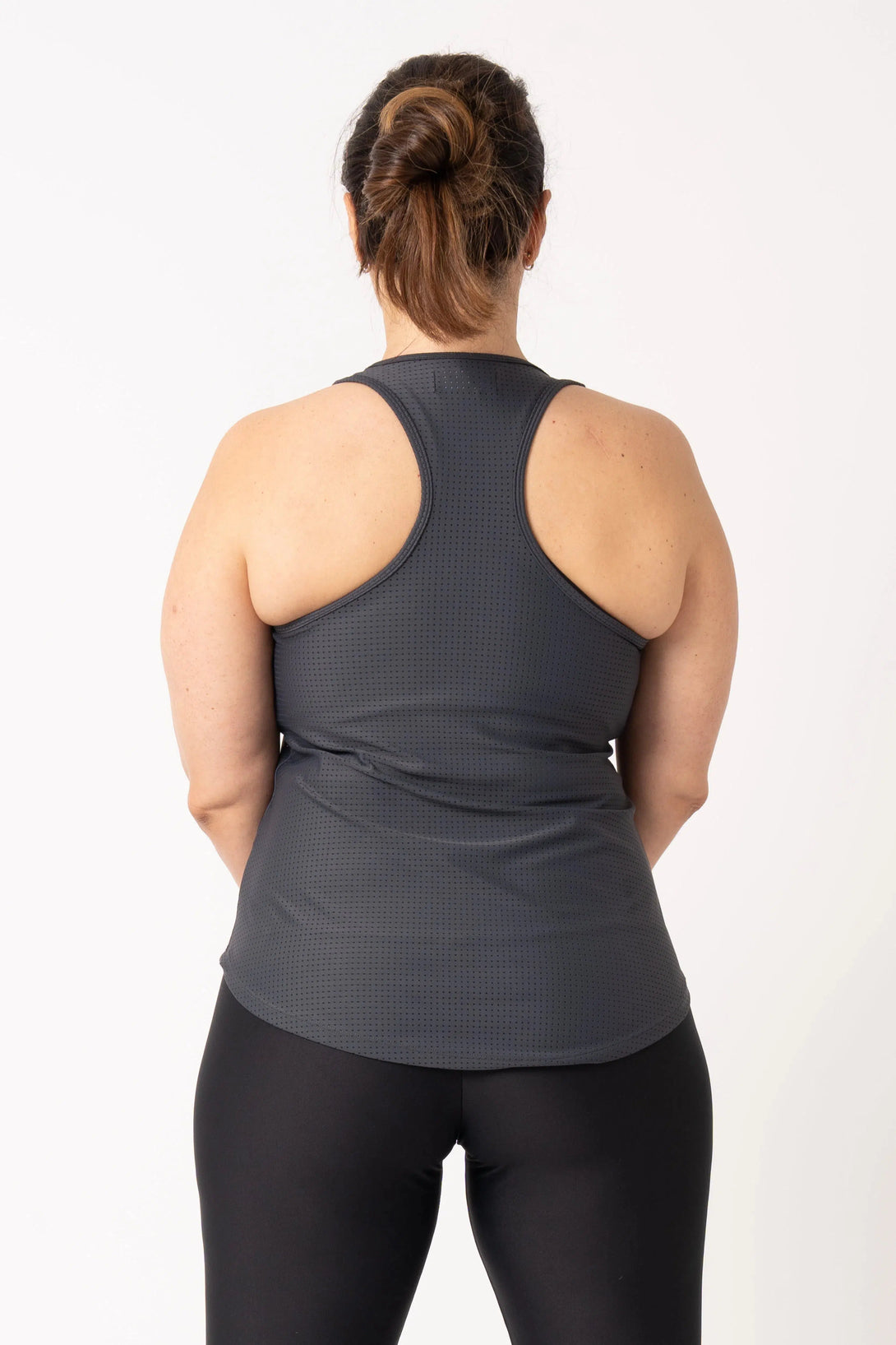 Charcoal Bball Mesh - Racer Back Tank Top-Activewear-Exoticathletica