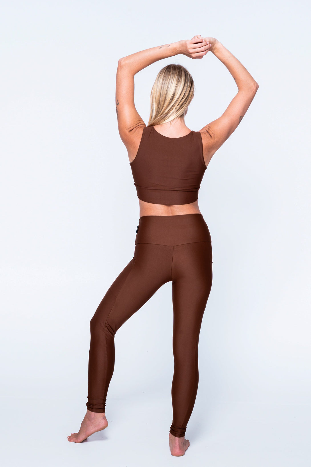 Chocolate Performance - Panel Pocket High Waisted Leggings-Activewear-Exoticathletica