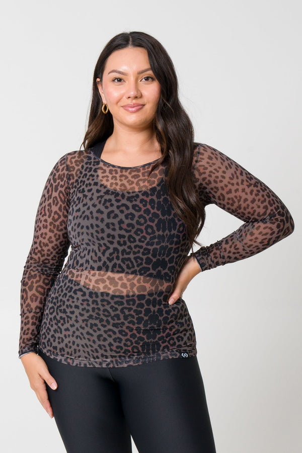 Chocolate Swag Net - Fitted Long Sleeve Tee-Activewear-Exoticathletica