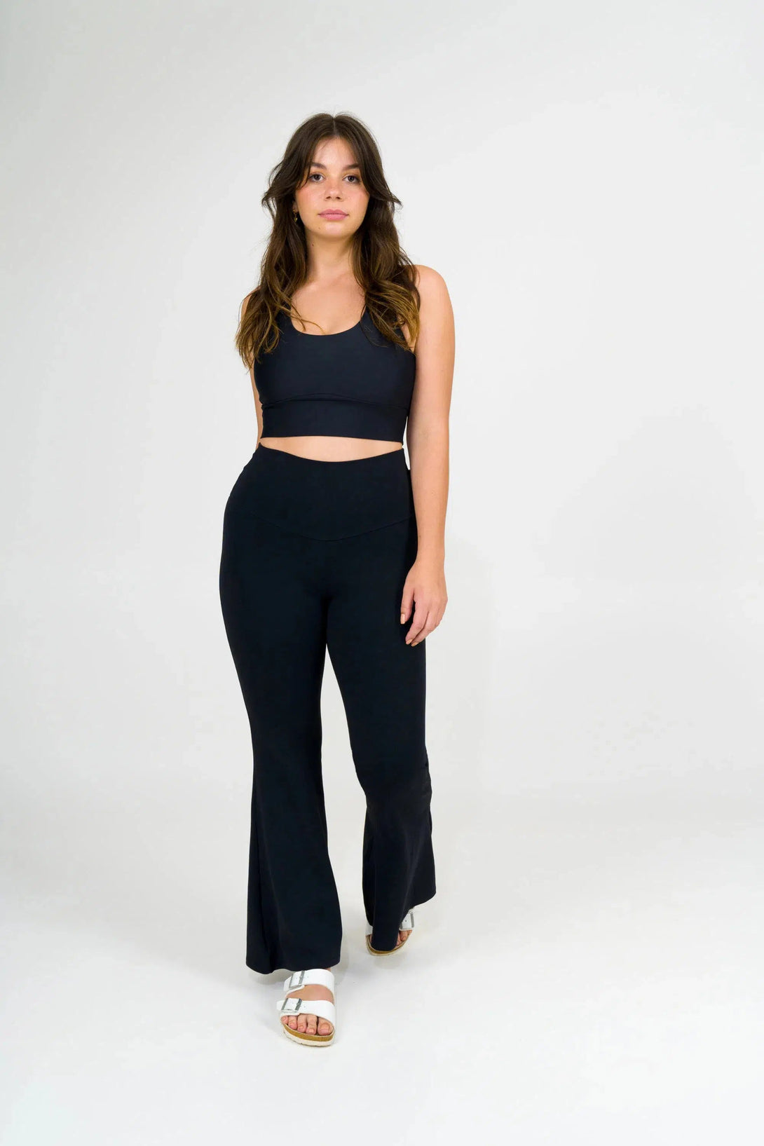 Comfy Cotton High Waisted Bells - Black-Activewear-Exoticathletica