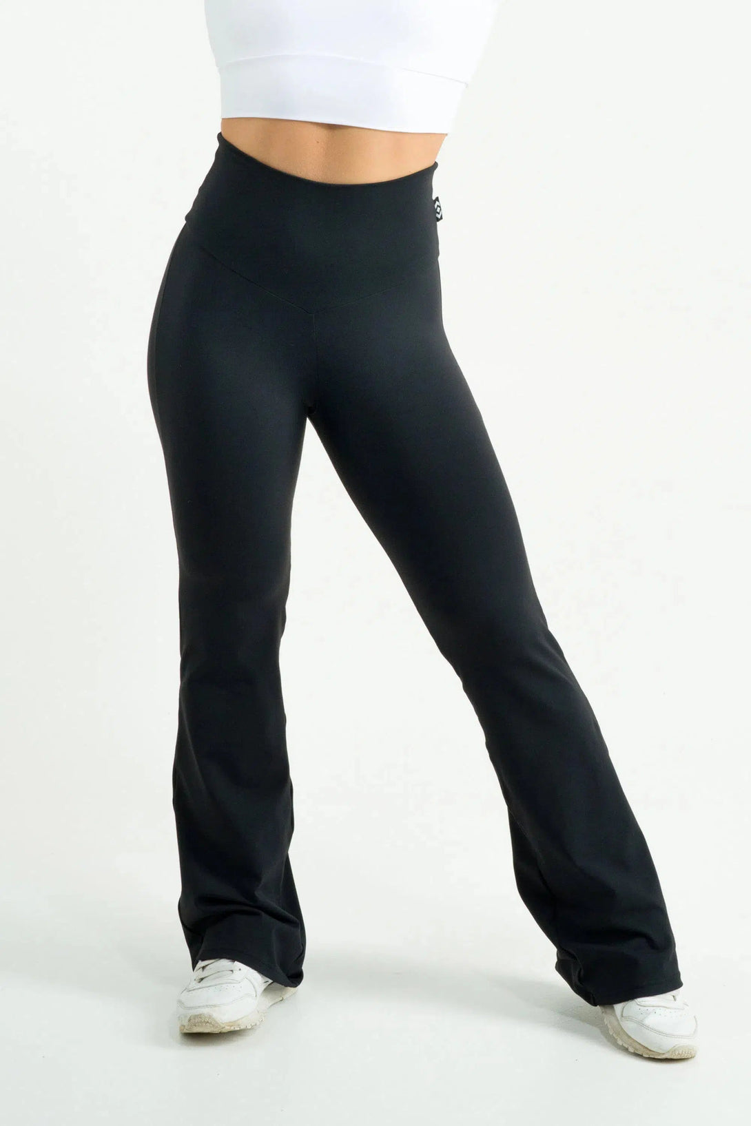 Comfy Cotton High Waisted Bootleg Pant - Black-Activewear-Exoticathletica