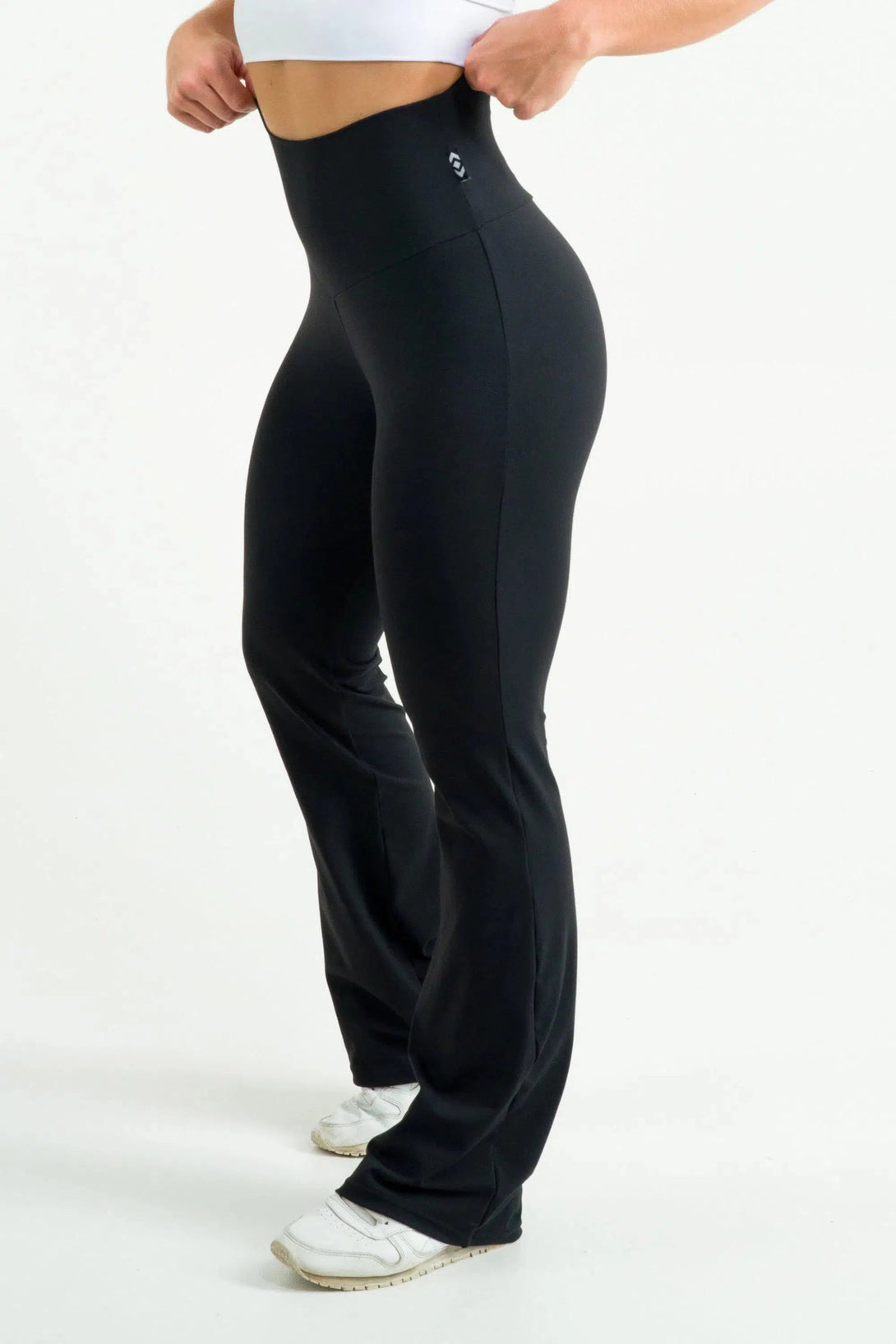 Comfy Cotton High Waisted Bootleg Pant - Black-Activewear-Exoticathletica