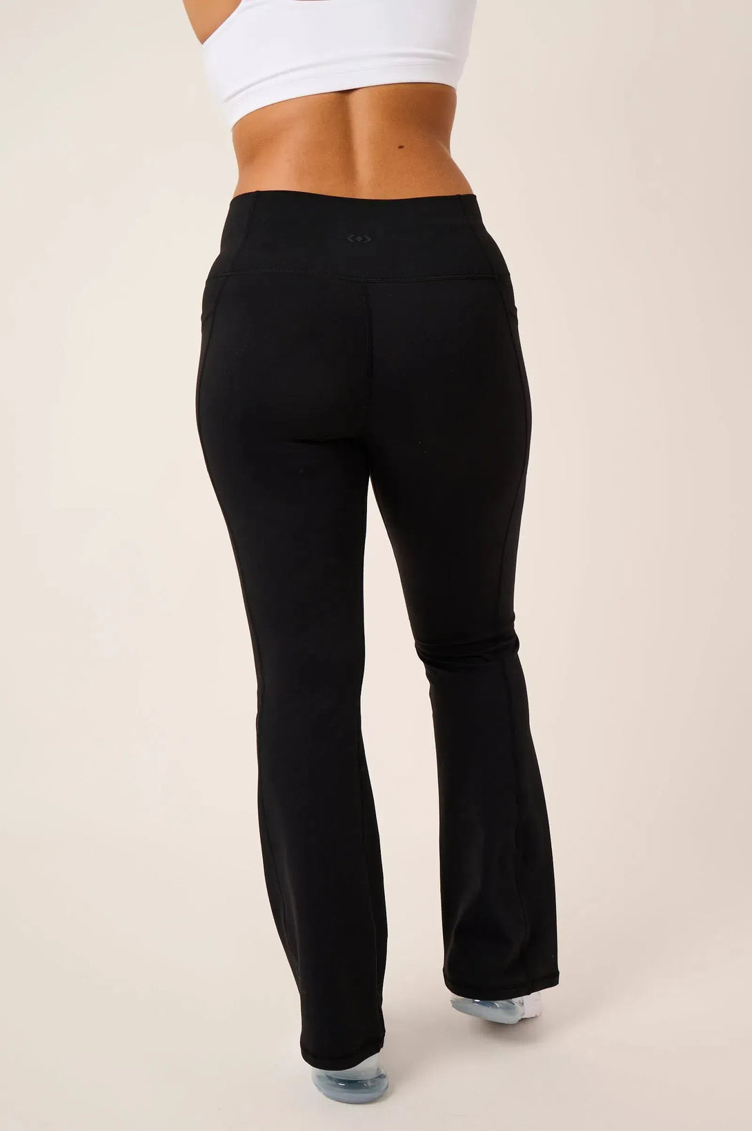 Comfy Cotton High Waisted Bootleg With Pocket - Black-Activewear-Exoticathletica