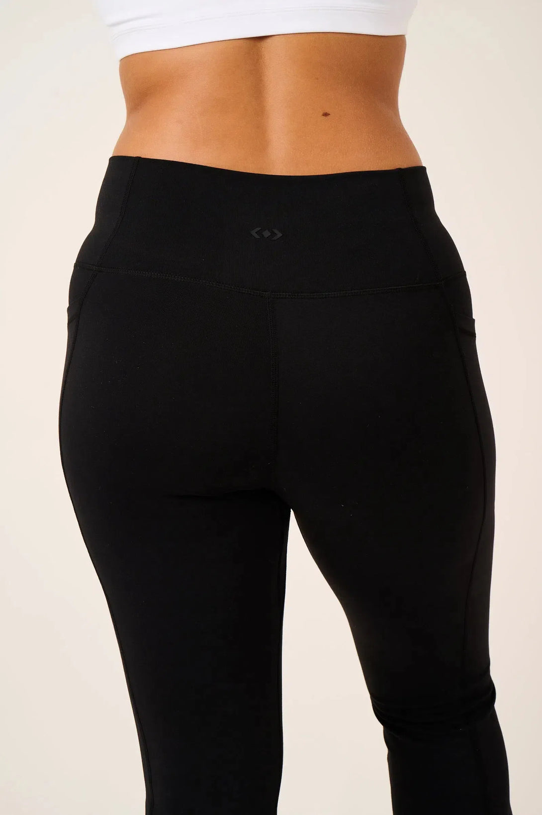 Comfy Cotton High Waisted Bootleg With Pocket - Black-Activewear-Exoticathletica