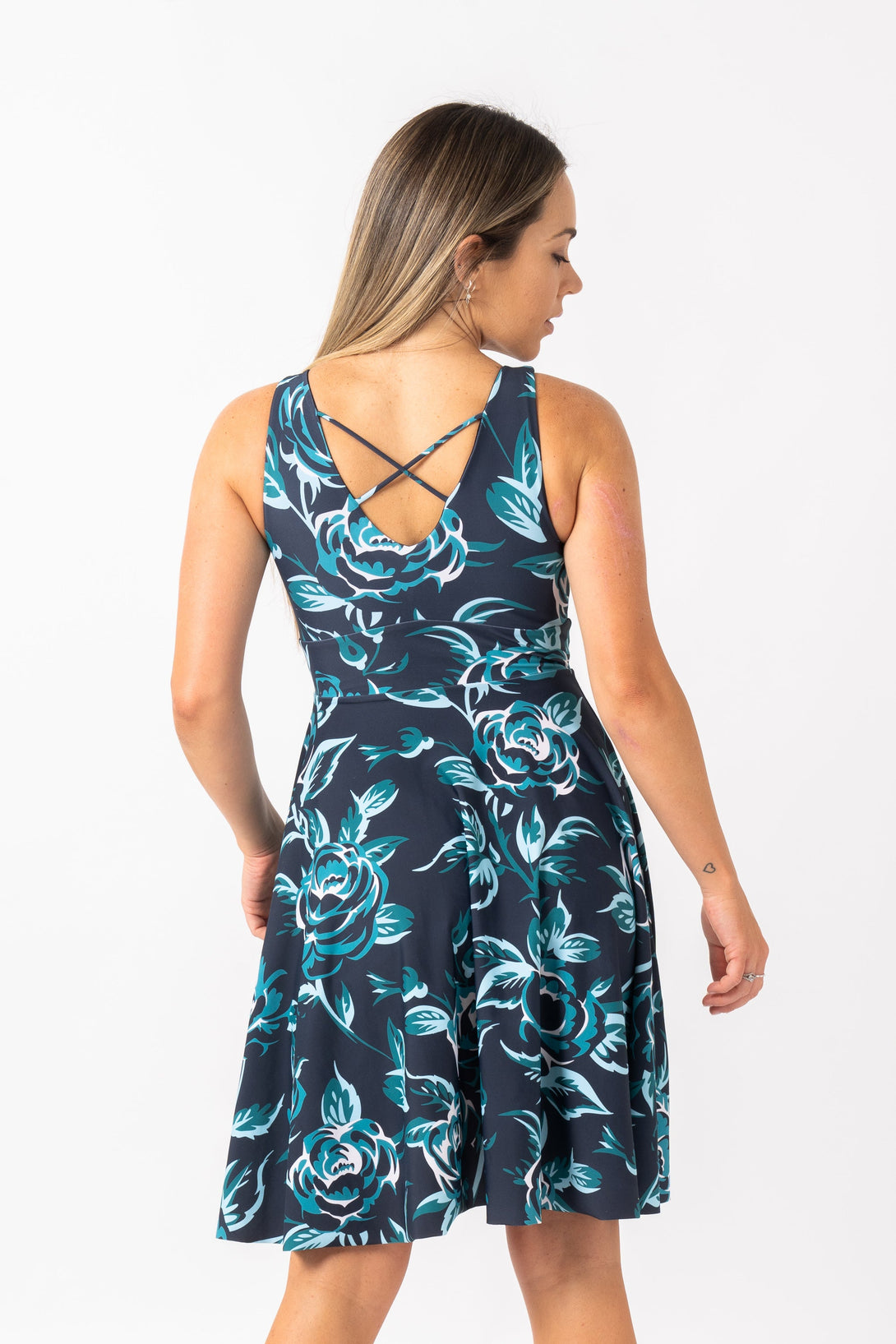 Cruel To Be Kind Silky - Reversible Comfort Crop Midi Dress W/Pockets-Activewear-Exoticathletica