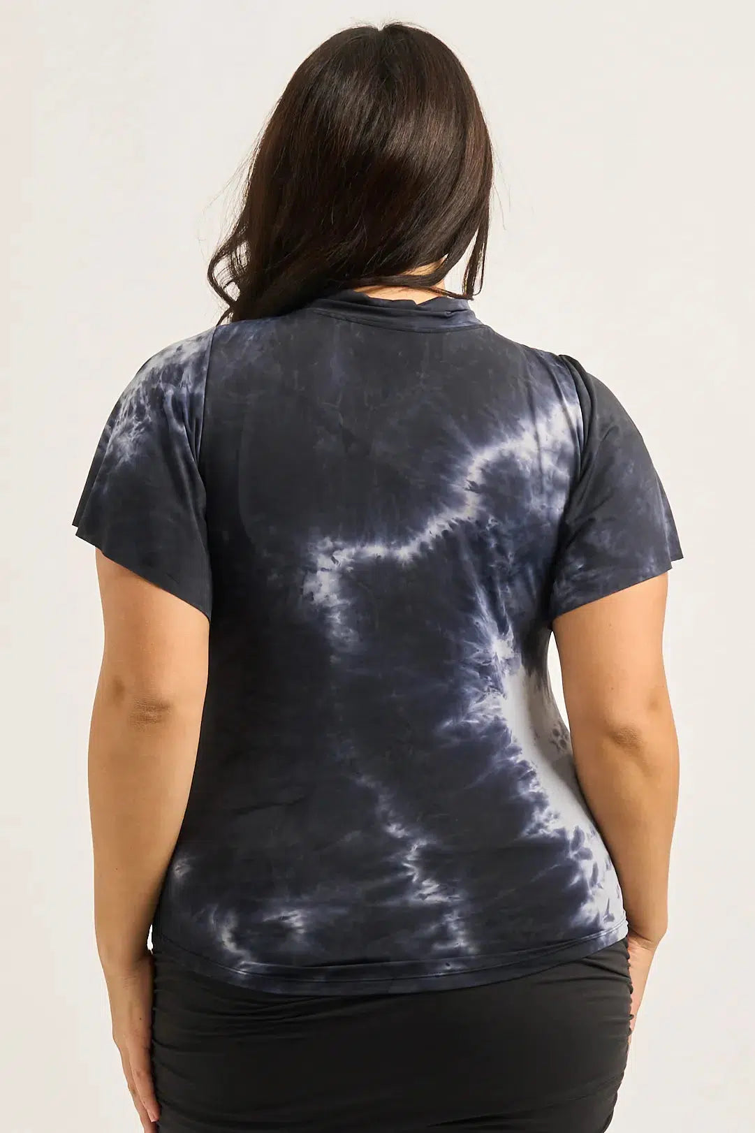 Dark And Moody Slinky Silky - Boss Bish Blouse W/ Flutter Sleeve-Activewear-Exoticathletica