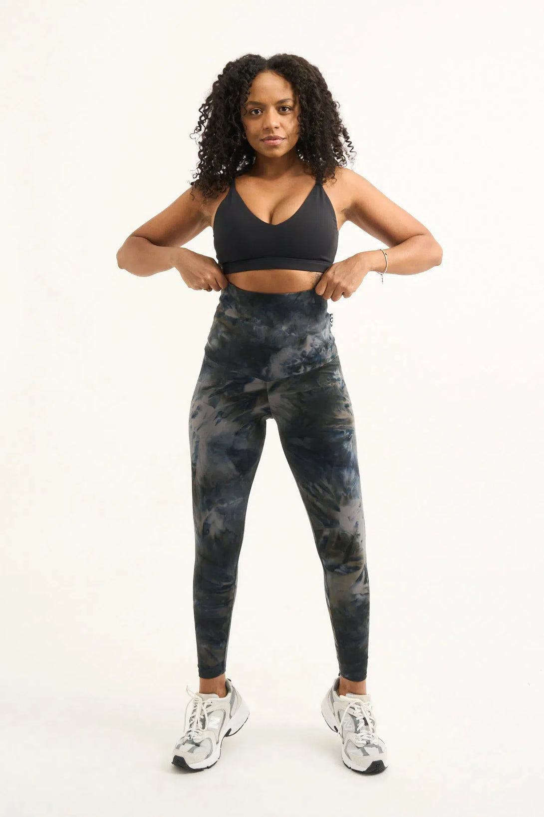 Dark and Moody Tie Dye Body Contouring - Extra High Waisted 7/8 Leggings-9358328265061-Activewear-Exoticathletica