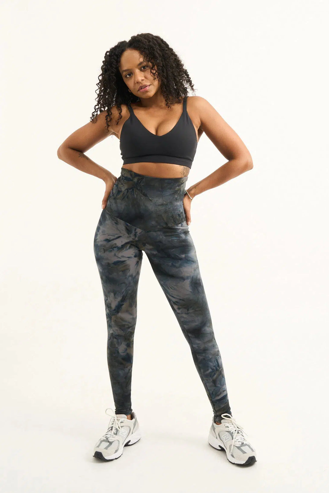 Dark and Moody Tie Dye Body Contouring - Extra High Waisted Leggings-Activewear-Exoticathletica