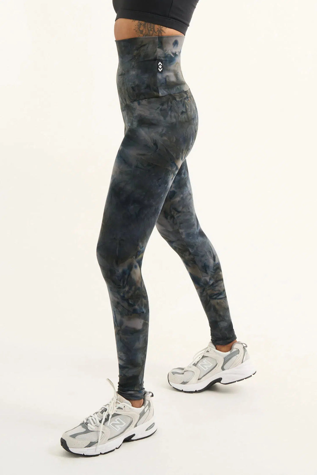 Dark and Moody Tie Dye Body Contouring - Extra High Waisted Leggings-Activewear-Exoticathletica