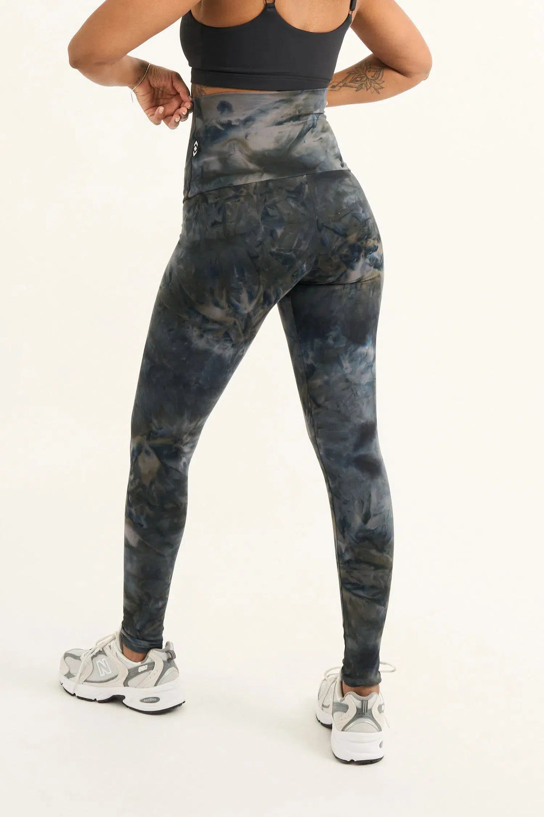 Dark and Moody Tie Dye Body Contouring - Extra High Waisted Leggings-Activewear-Exoticathletica