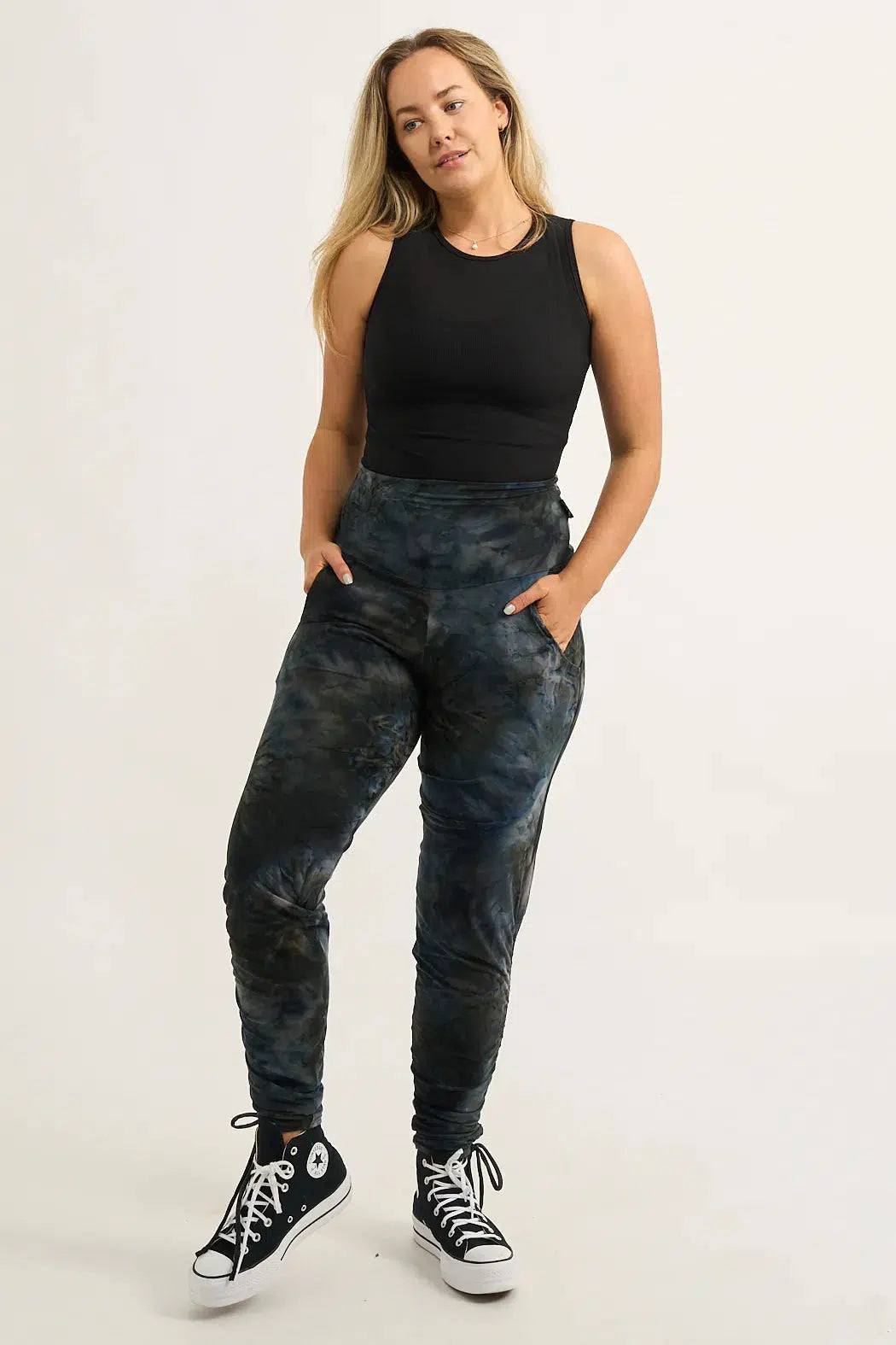 Dark and Moody Tie Dye Soft To Touch - Jogger Long Tie Sided W/ Pockets-9358328269816-Activewear-Exoticathletica