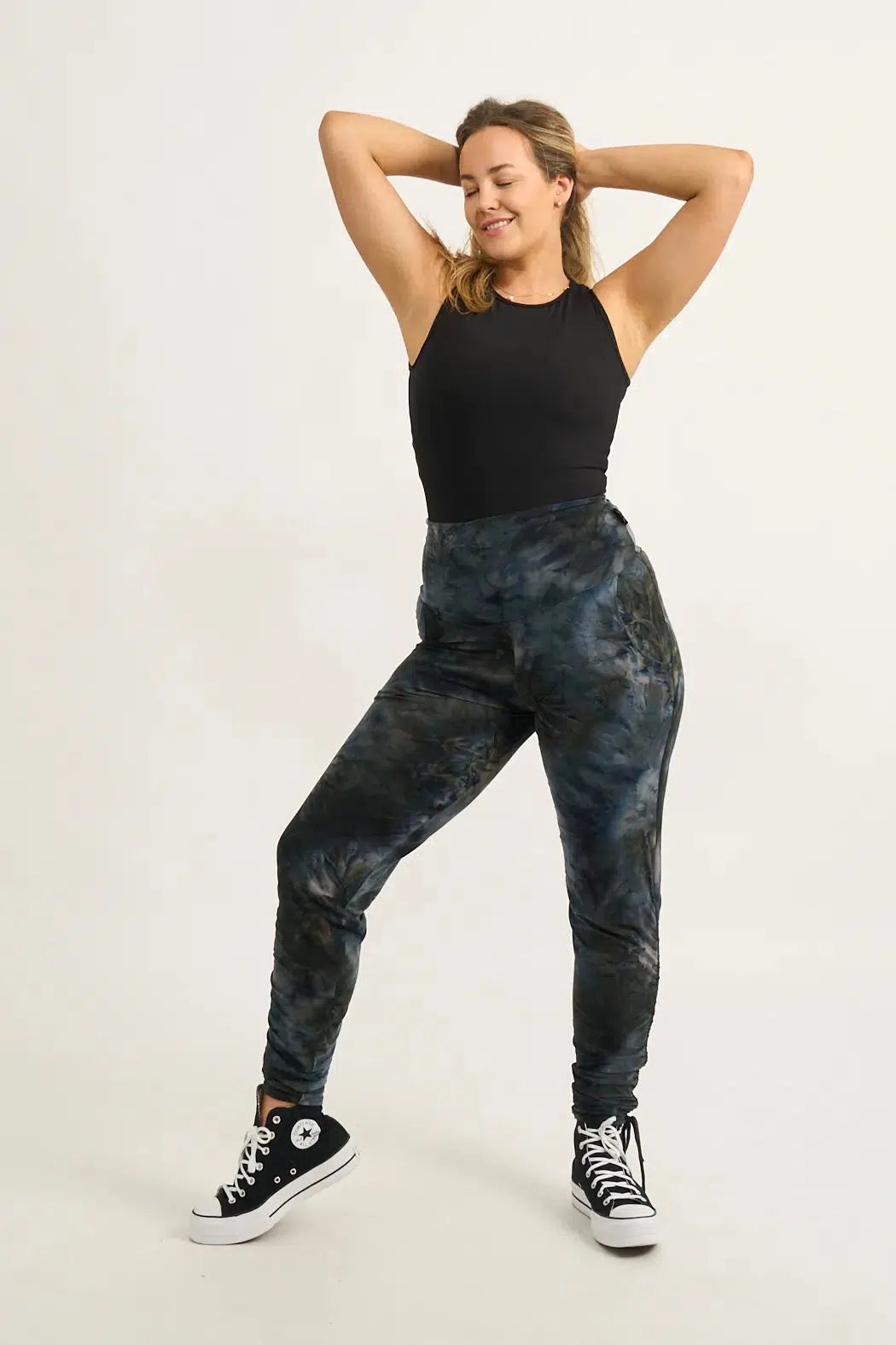 Dark and Moody Tie Dye Soft To Touch - Jogger Long Tie Sided W/ Pockets-Activewear-Exoticathletica