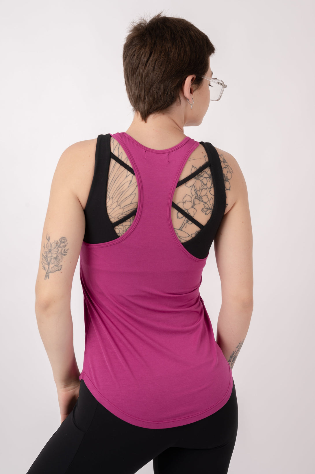 Dark Orchid Slinky To Touch - Racer Back Tank Top-Activewear-Exoticathletica