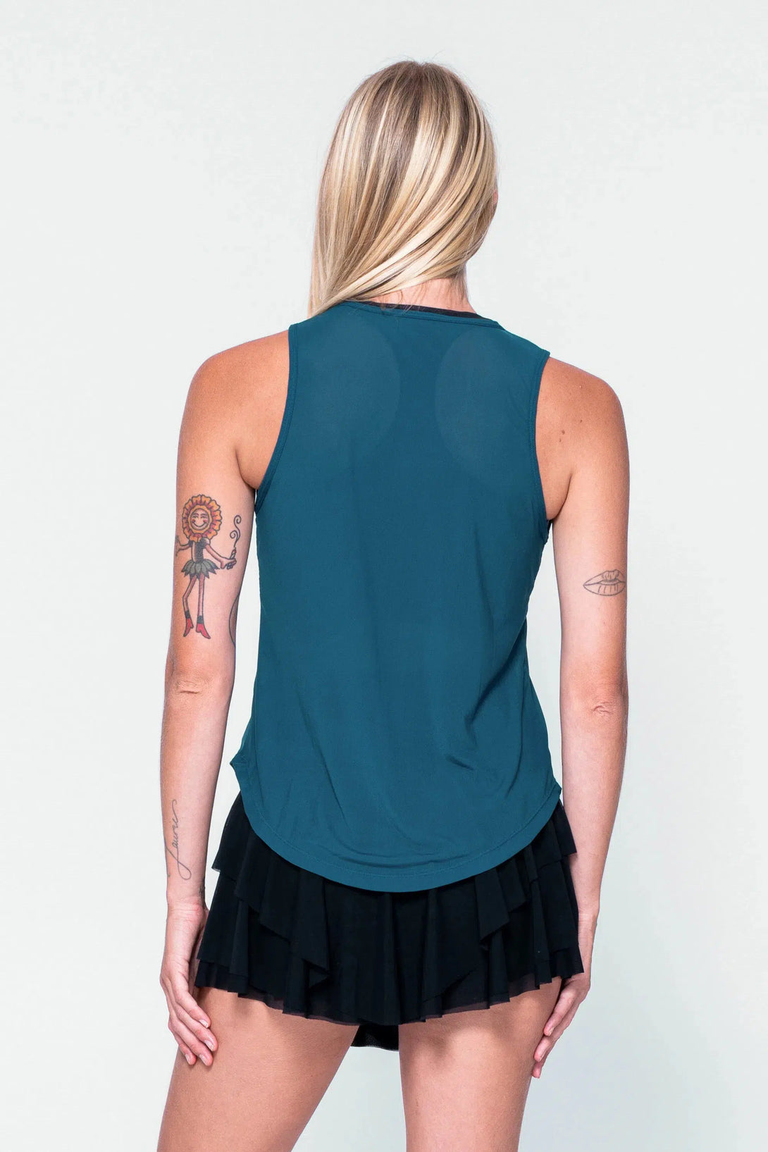 Dark Teal Net - Muscle Back Tank-Activewear-Exoticathletica