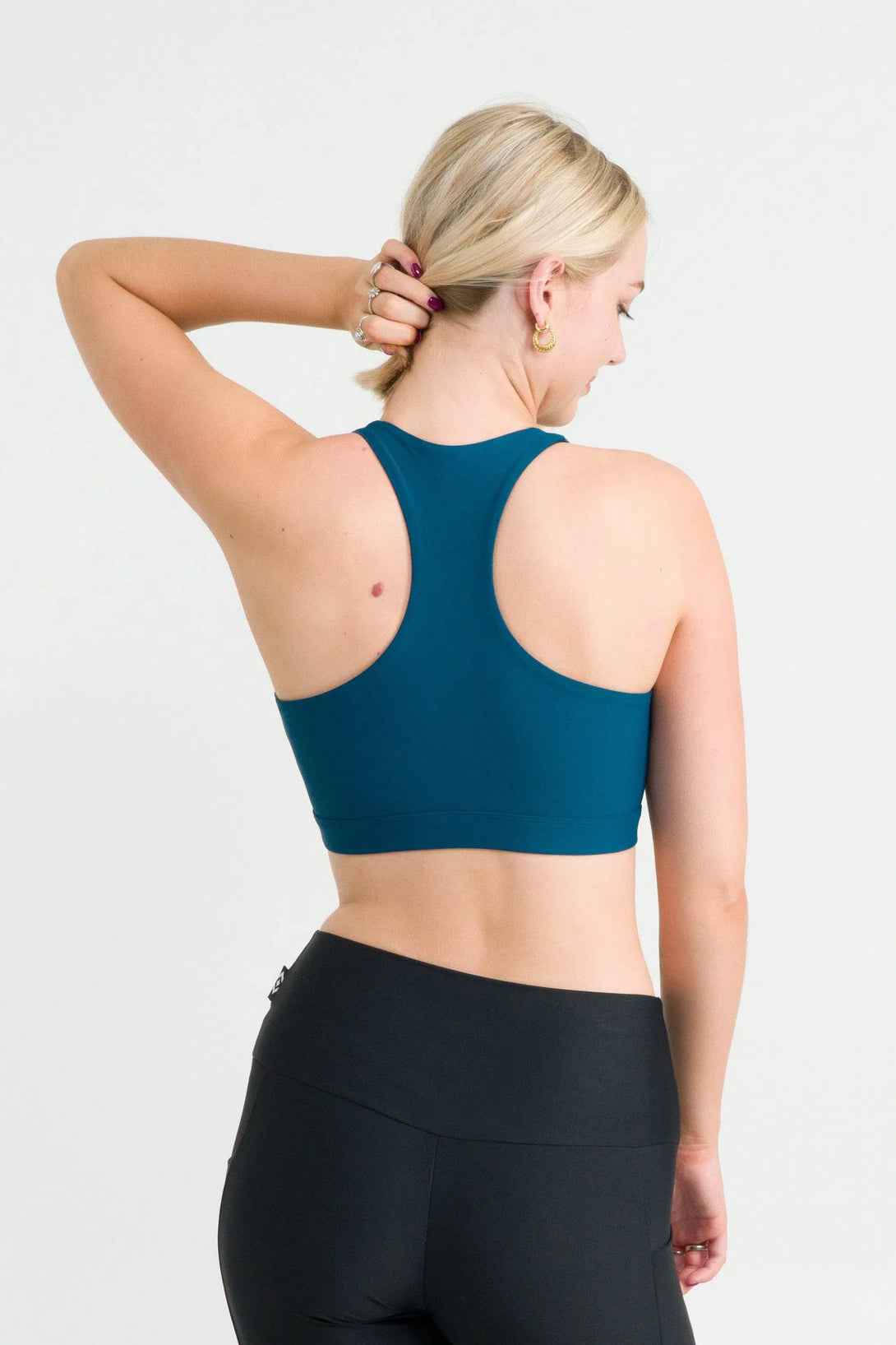 Dark Teal Performance - Cross Over Crop-Activewear-Exoticathletica