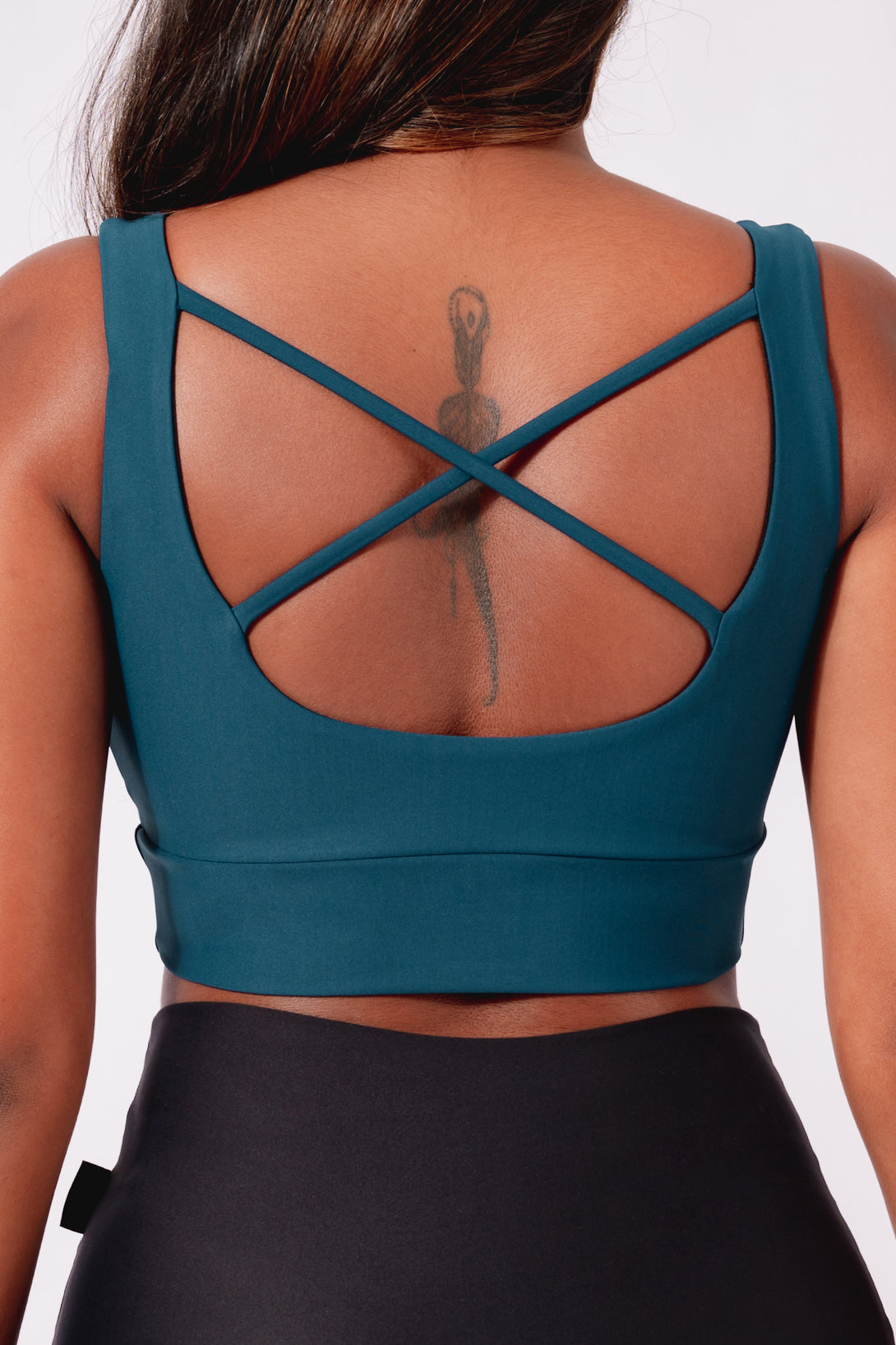 Dark Teal Performance - Scoop Neck Comfort Crop Top-Activewear-Exoticathletica