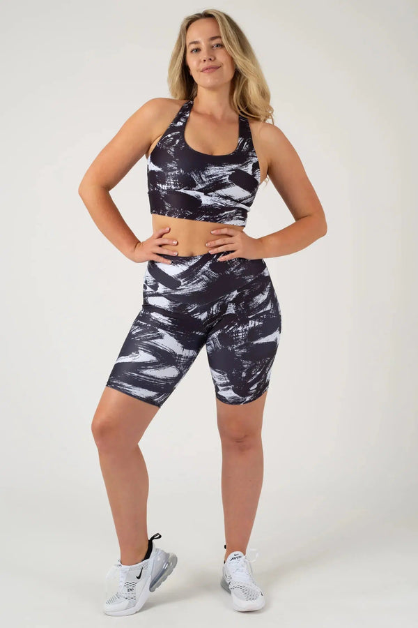 Destruction Performance - High Waisted Long Shorts-Activewear-Exoticathletica