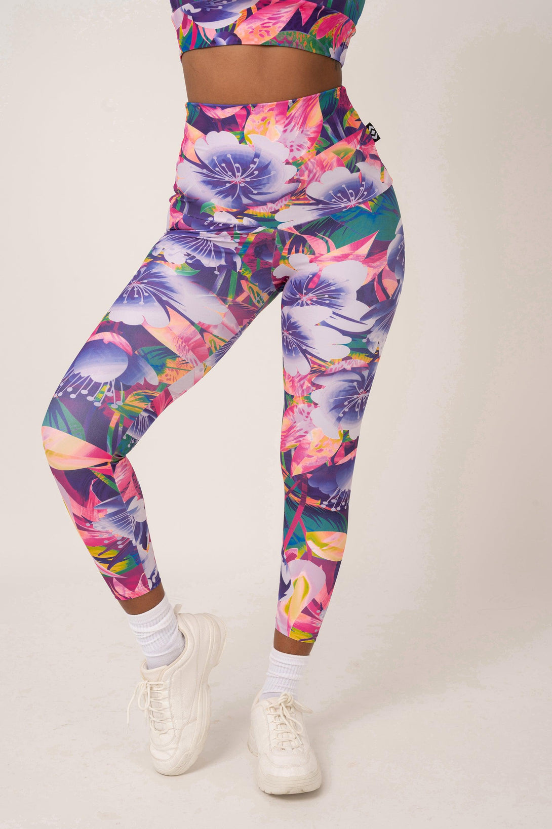 Down The Garden Path Performance - Extra High Waisted 7/8 Leggings-Activewear-Exoticathletica