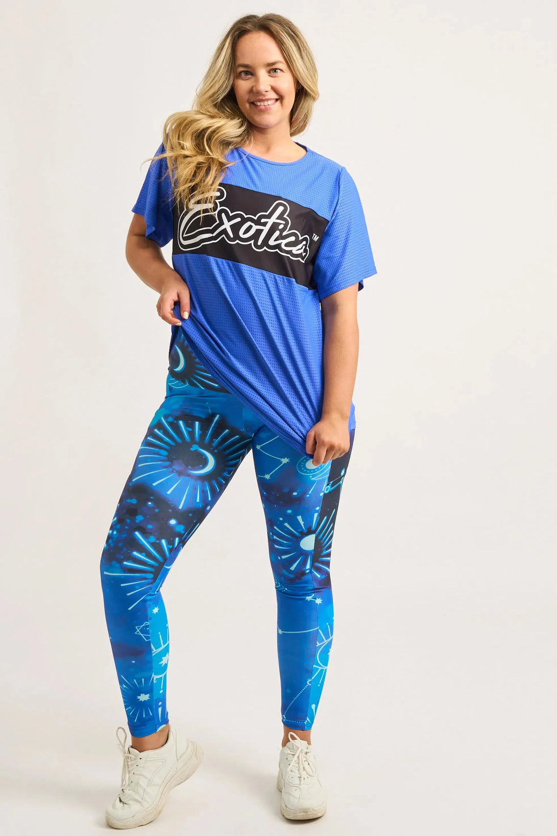 Electric Blue Bball Mesh - Exotica Boyfriend Tee-Activewear-Exoticathletica