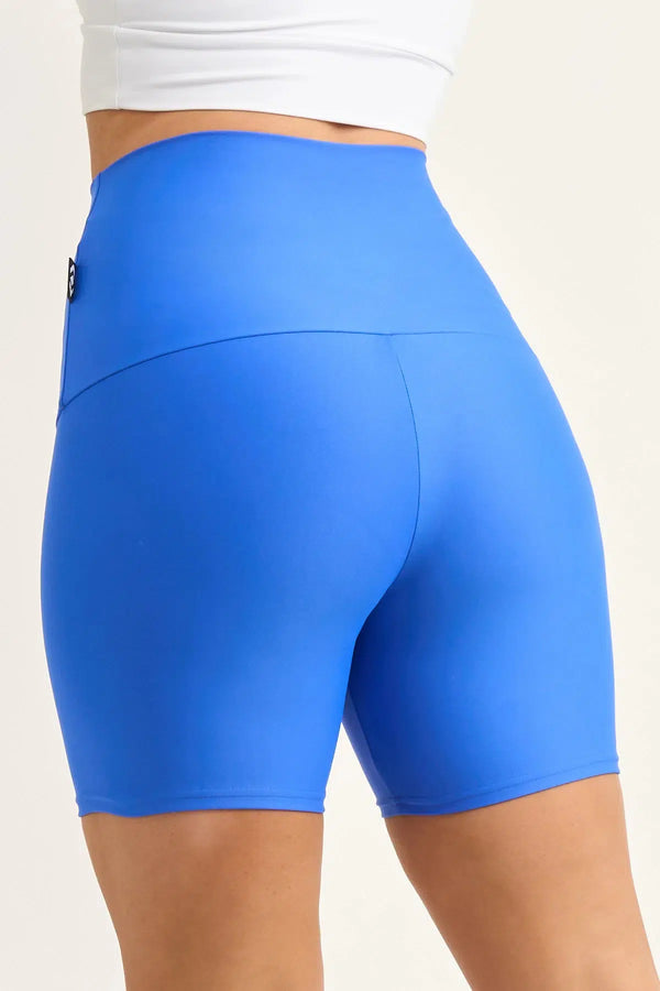 Electric Blue Performance - Extra High Waisted Booty Shorts-Activewear-Exoticathletica