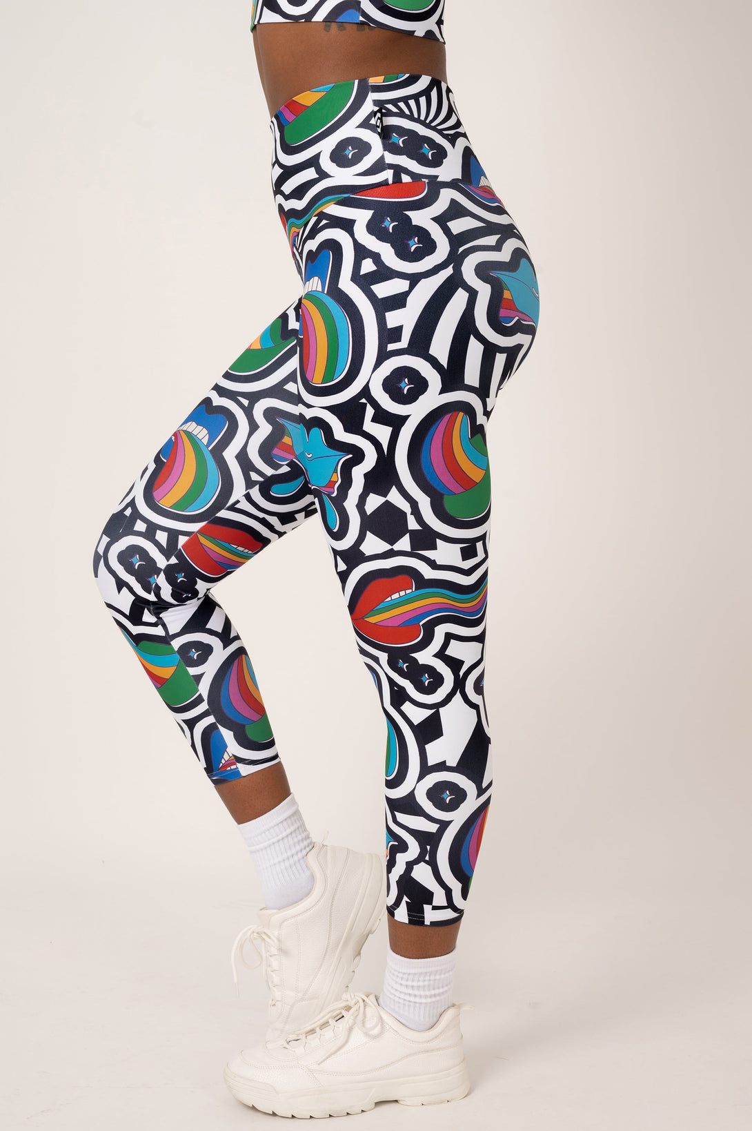 Excuse My French Performance - High Waisted 7/8 Leggings-Activewear-Exoticathletica