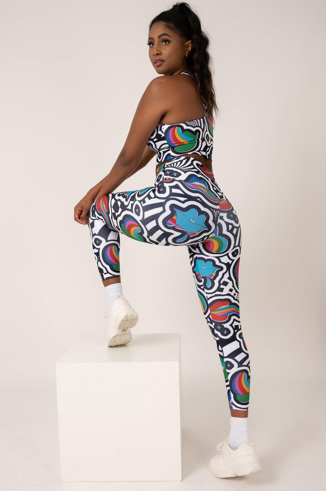 Excuse My French Performance - High Waisted 7/8 Leggings-Activewear-Exoticathletica