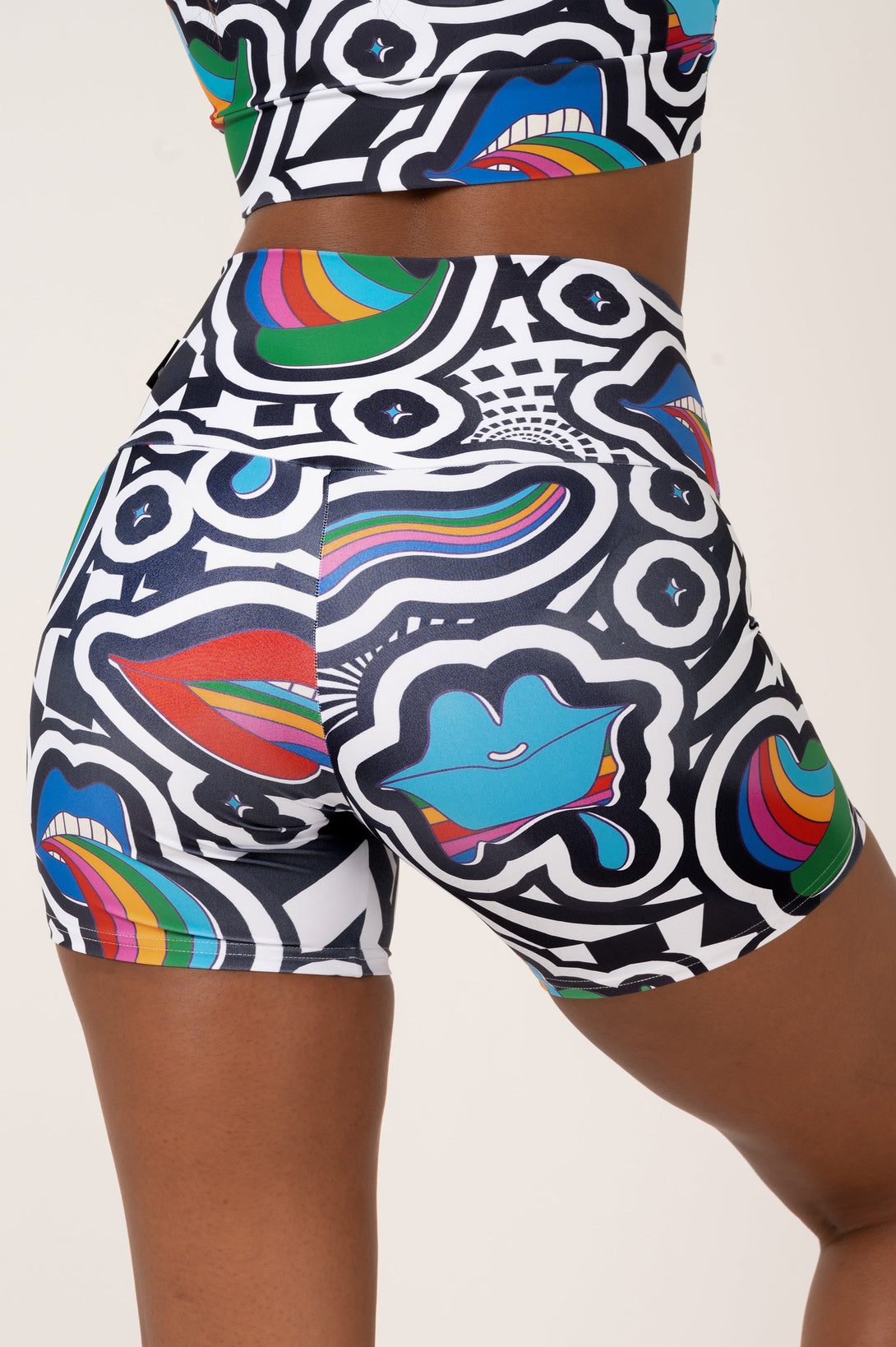 Excuse My French Performance - High Waisted Booty Shorts-Activewear-Exoticathletica