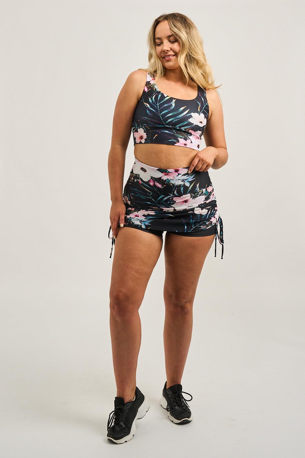 Exotic At Heart Bball Mesh - High Waisted Tie Side Skort-9358328359104-Activewear-Exoticathletica