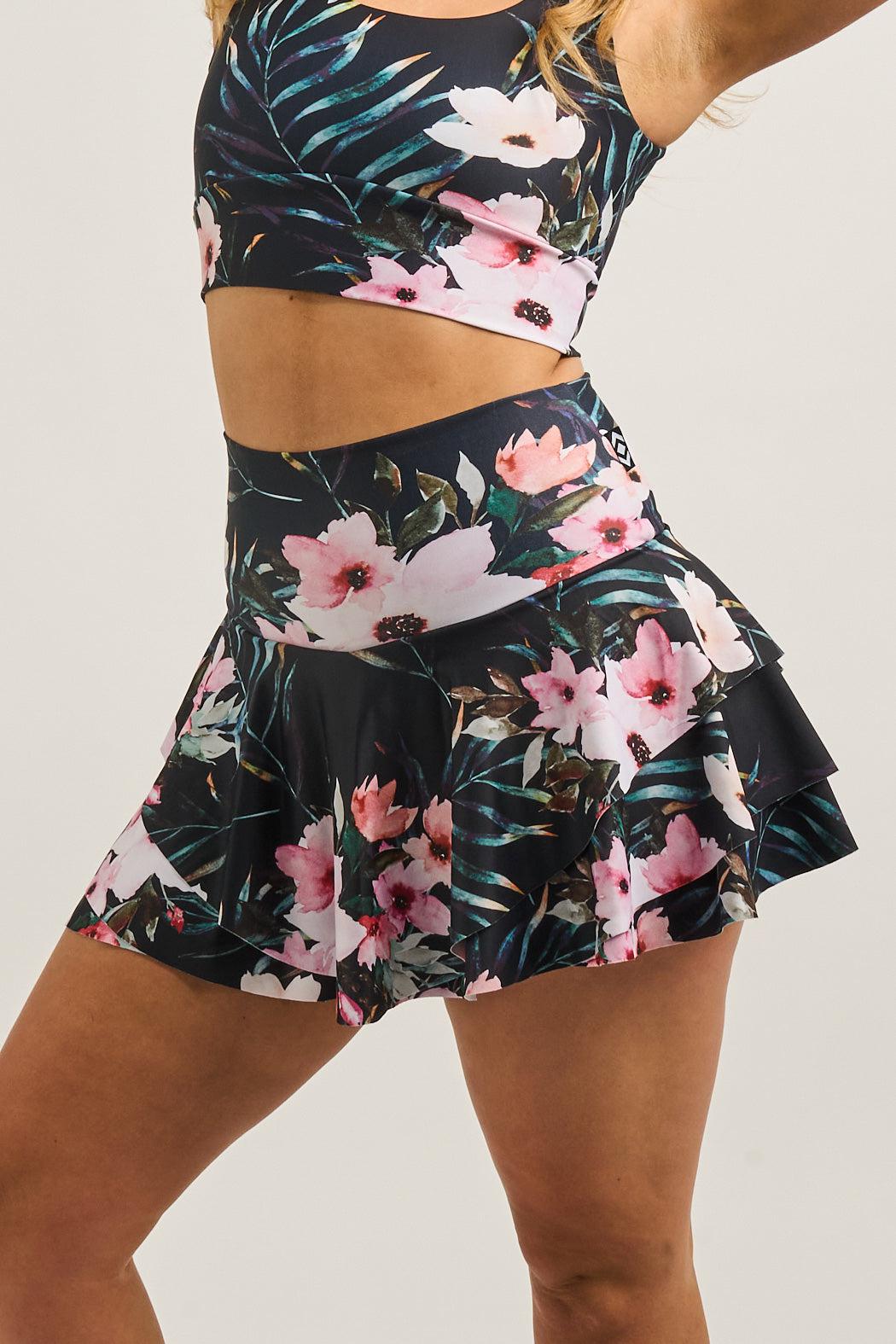 Exotic At Heart Performance - High Waisted Ruffle Skort-Activewear-Exoticathletica