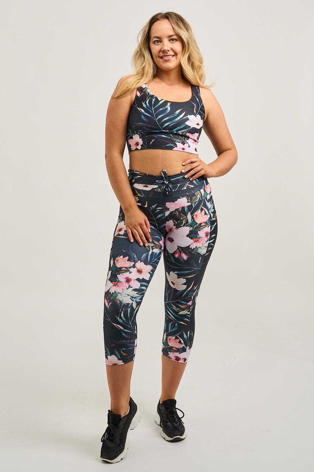 Exotic At Heart Performance - Panel Pocket Drawstring Capri Leggings-Activewear-Exoticathletica