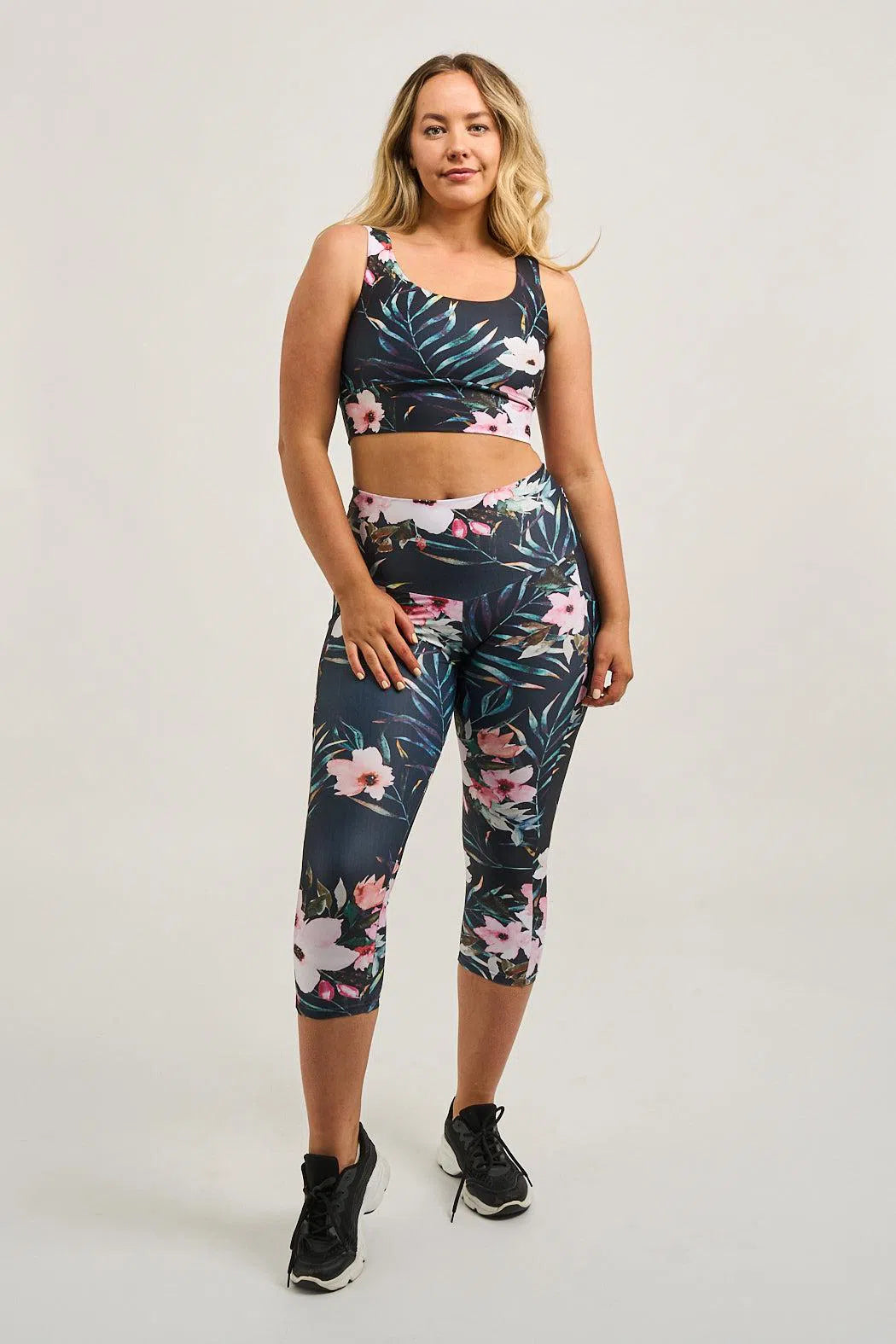 Exotic At Heart Performance - Panel Pocket High Waisted Capri Leggings-Activewear-Exoticathletica