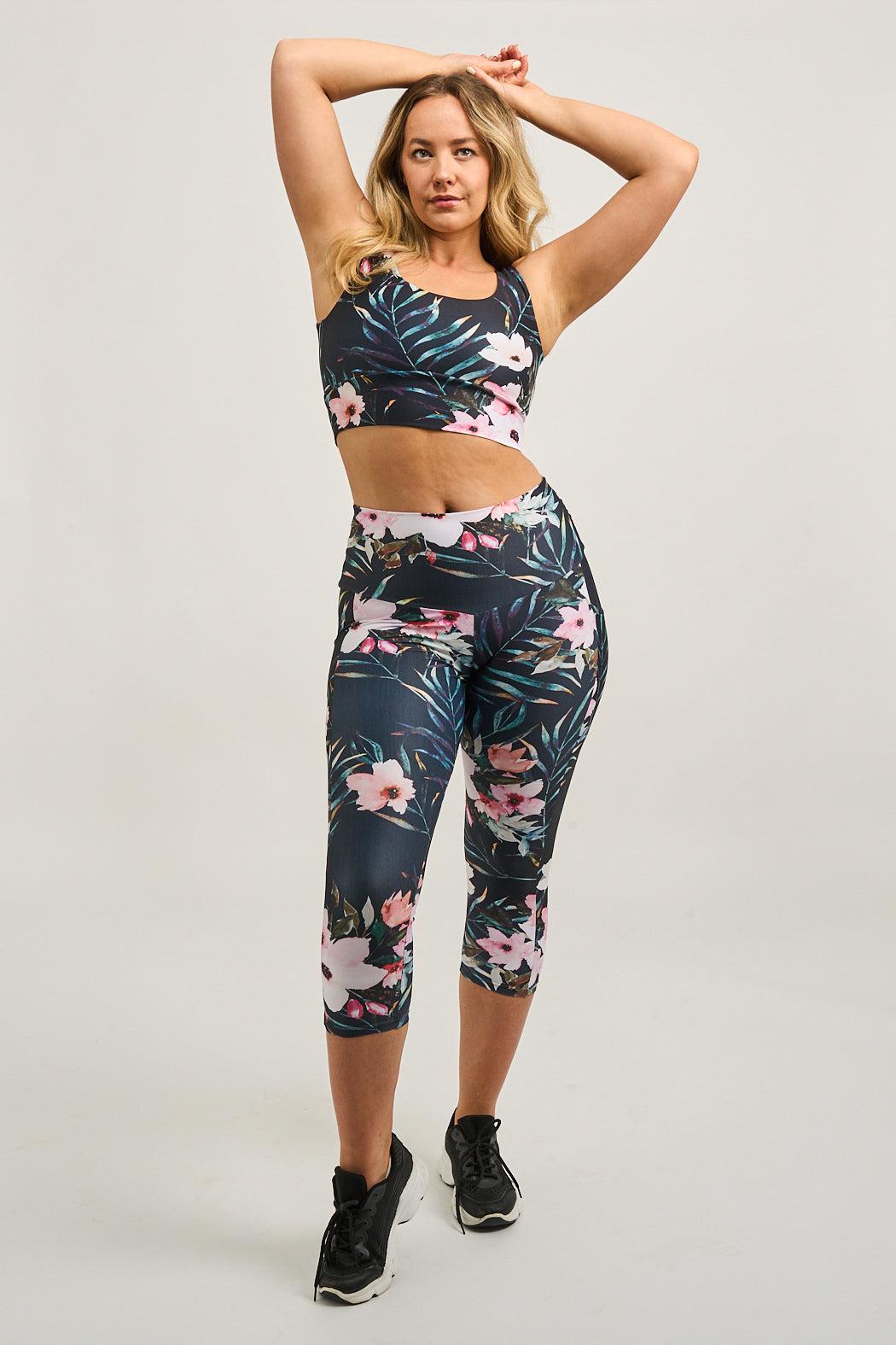 Exotic At Heart Performance - Panel Pocket High Waisted Capri Leggings-Activewear-Exoticathletica