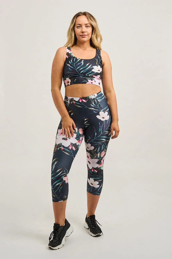 Exotic At Heart Performance - Tummy Control High Waisted Capri Leggings-Activewear-Exoticathletica