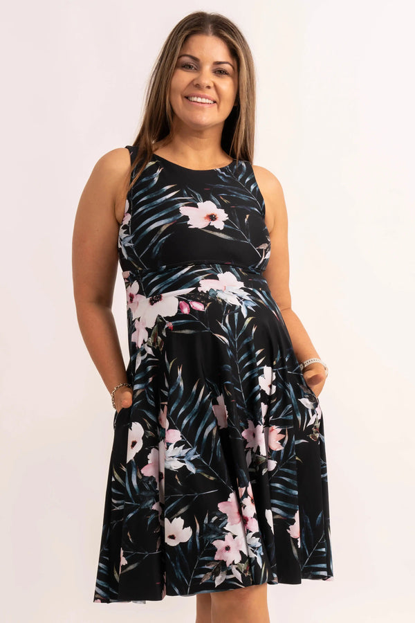 Exotic At Heart Silky - Reversible Comfort Crop Midi Dress W/Pockets-9358328334095-Activewear-Exoticathletica