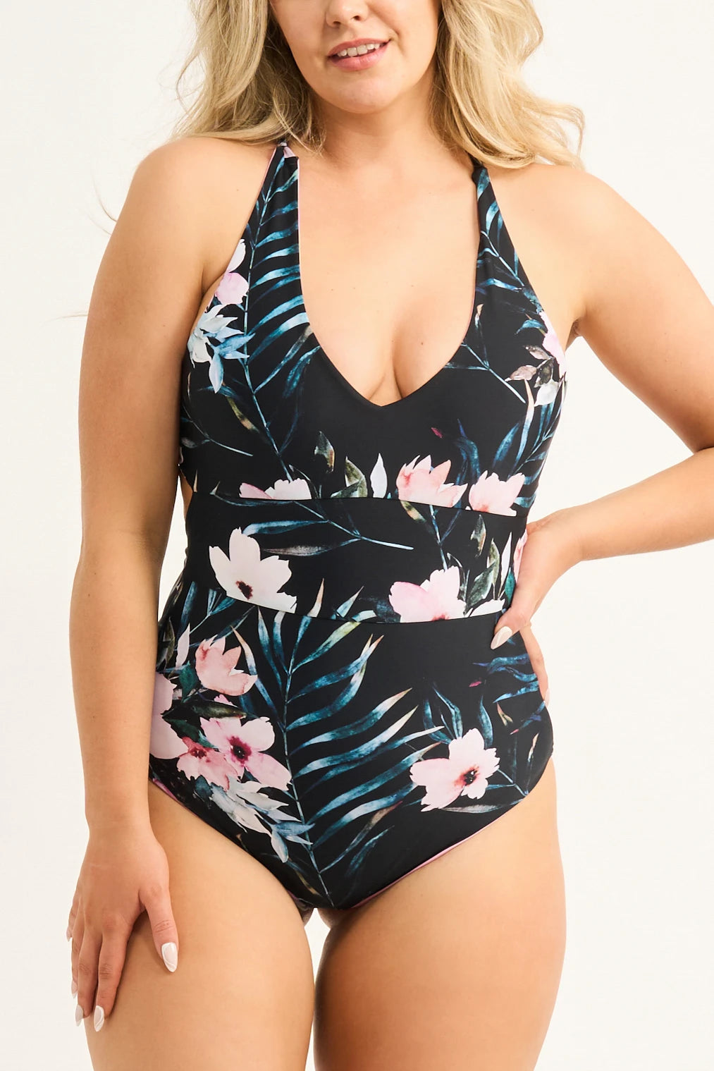 Exotic At Heart Silky - Reversible Deep V One Piece W/ Extra Coverage Bottoms-9358328366614-Activewear-Exoticathletica