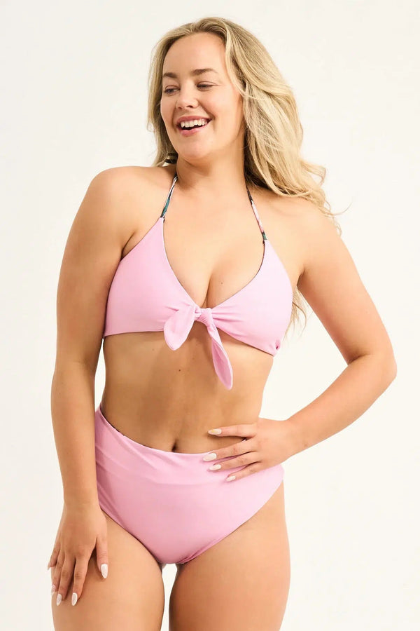 Exotic At Heart Silky - Reversible High Waisted Cheeky Cut Bikini Bottoms-Activewear-Exoticathletica