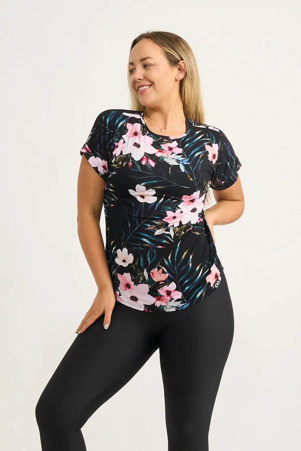 Exotic At Heart Slinky To Touch - Cuffed Sleeve Tee-Activewear-Exoticathletica