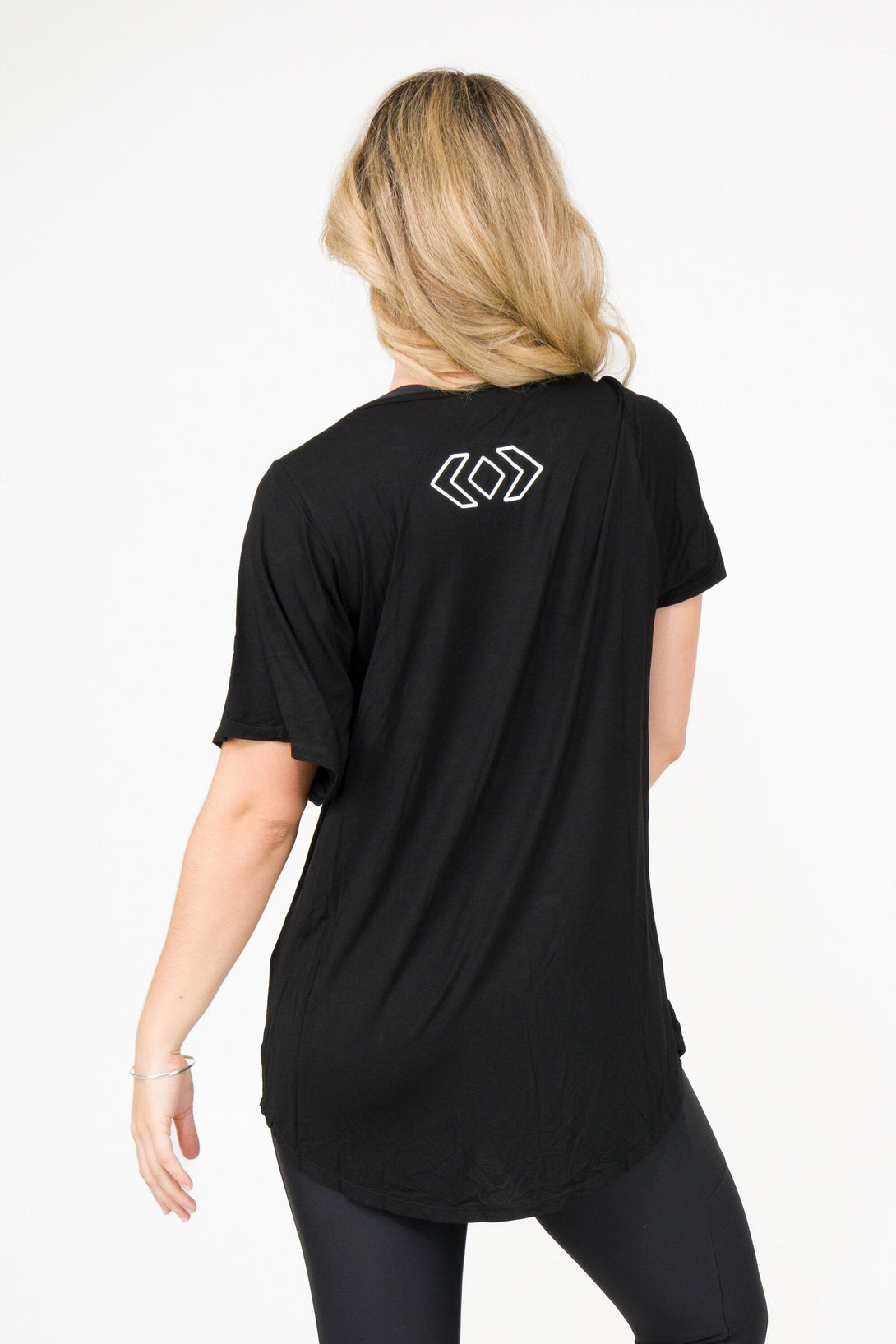 Fearless Black Slinky To Touch - Plain Boyfriend Tee-Activewear-Exoticathletica