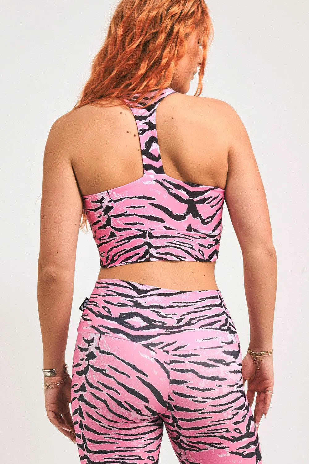 Fight Like A Tiger Pink Performance - T Back Comfort Crop Top-Activewear-Exoticathletica