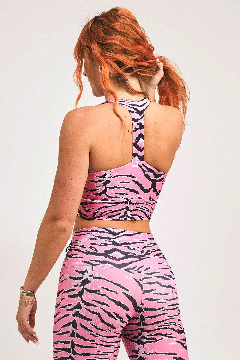 Fight Like A Tiger Pink Performance - T Back Comfort Crop Top-Activewear-Exoticathletica