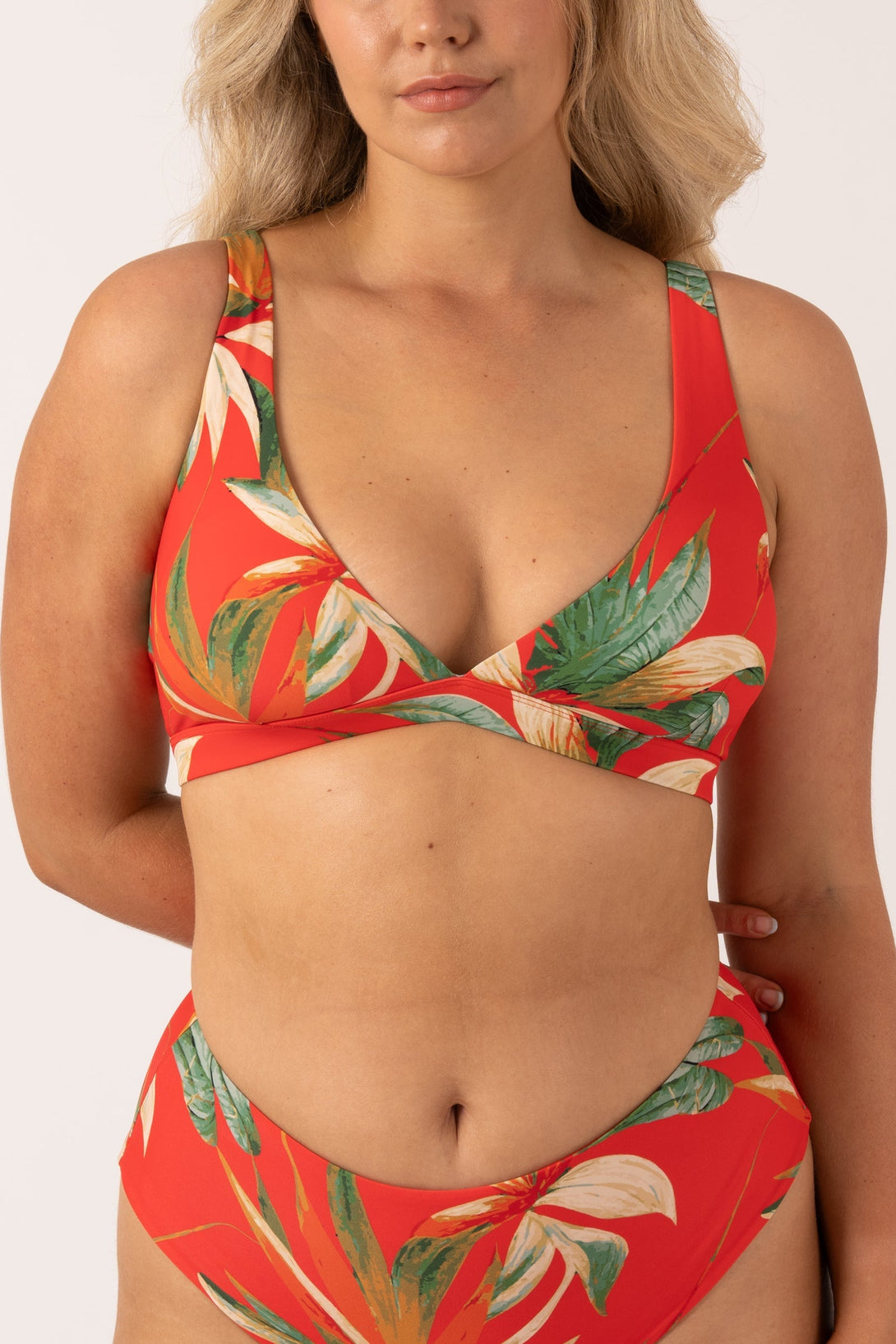 Flame Tropico Silky - Built Up Deep V Triangle Bikini Top-Activewear-Exoticathletica