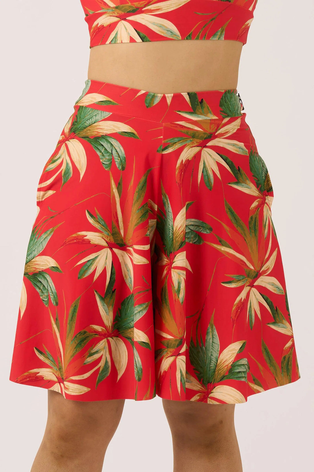 Flame Tropico Silky - Palazzo Short With Pocket-Activewear-Exoticathletica