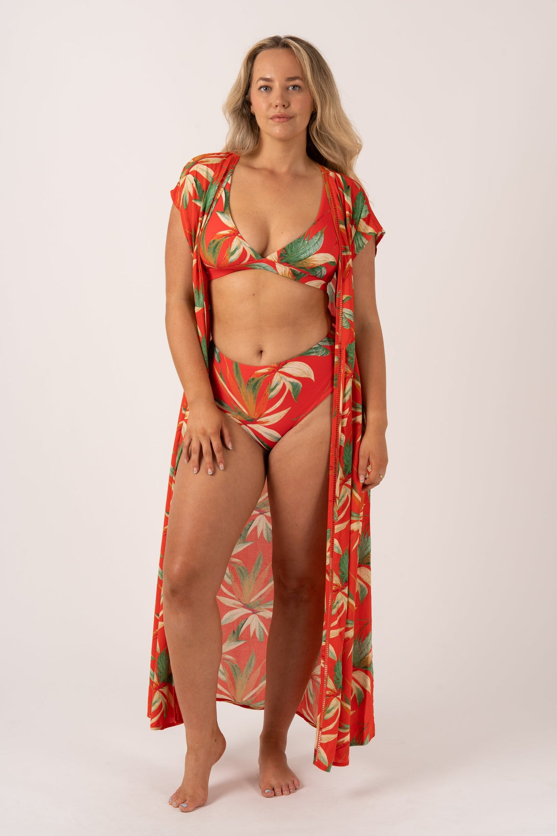 Flame Tropico Silky - Reversible High Waisted Cheeky Cut Bikini Bottom-Activewear-Exoticathletica